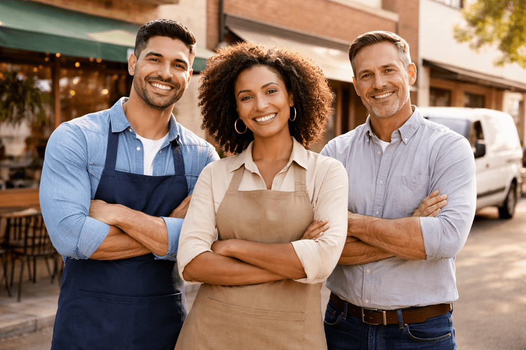 Business owners standing together